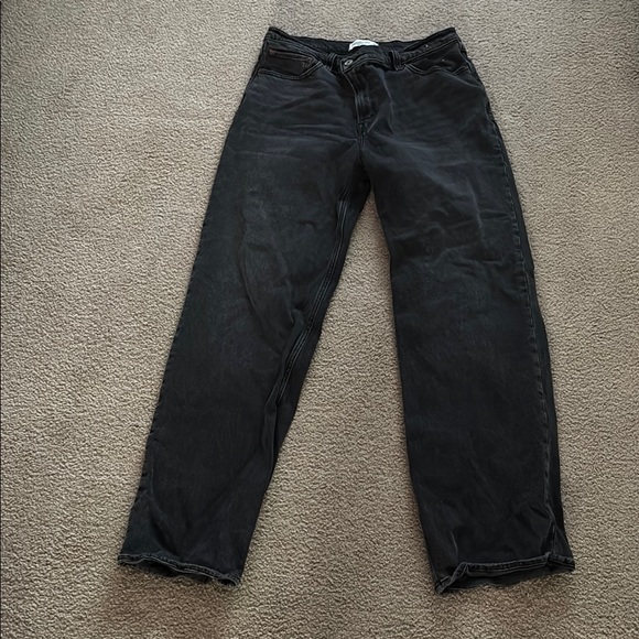 Abercrombie & Fitch Black 90s Relaxed Jean High Rise Size 31 XL Womens - Picture 1 of 6